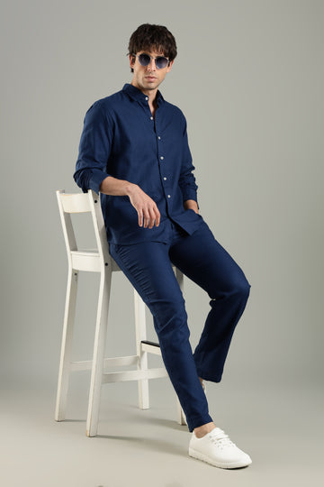 Prime Linen Top & Bottom Set Blue