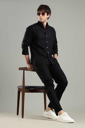 Prime Linen Top & Bottom Set Black