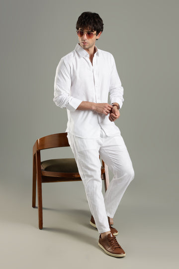 Prime Linen Top & Bottom Set White