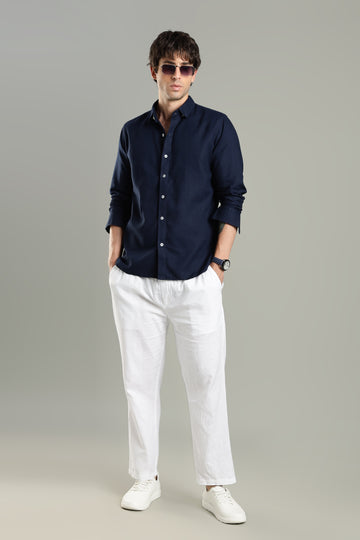 Prime Linen Top & Bottom Set Blue & White