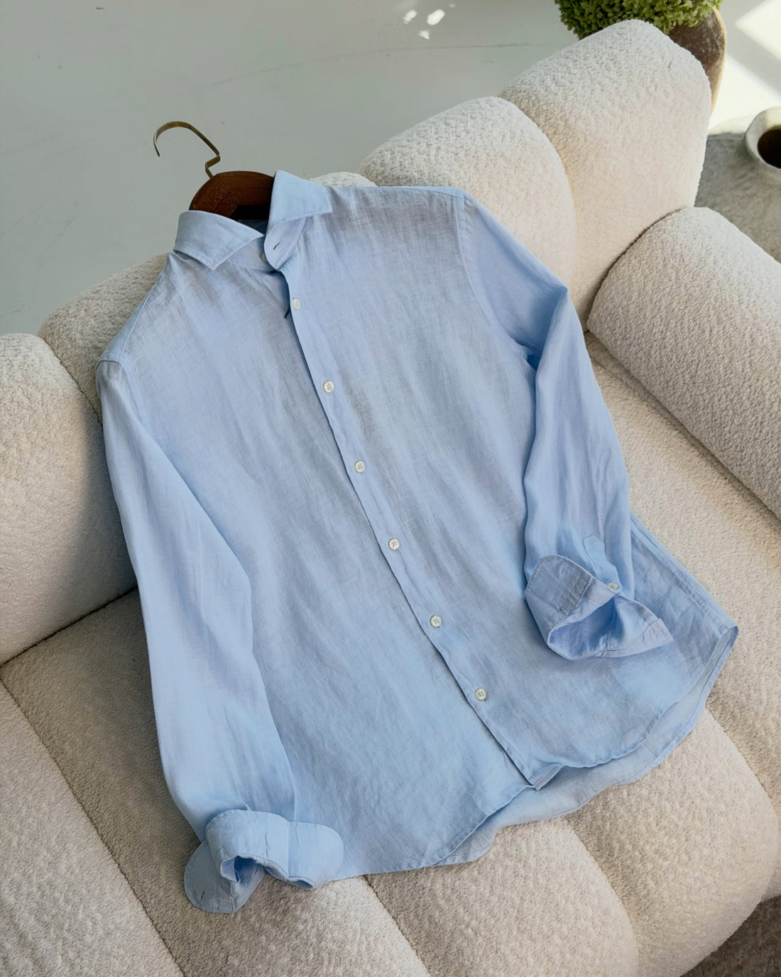 Men's Exclusive Linen Pair Sky & White