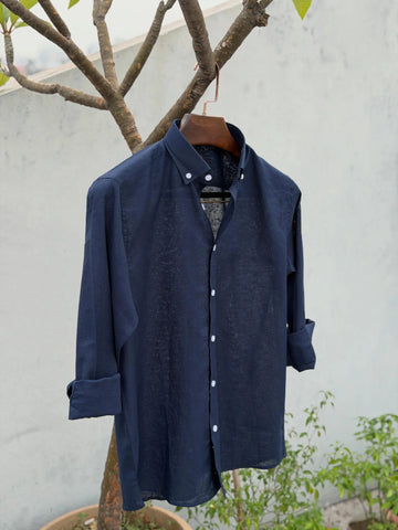 Soft Touch Linen Shirt Blue