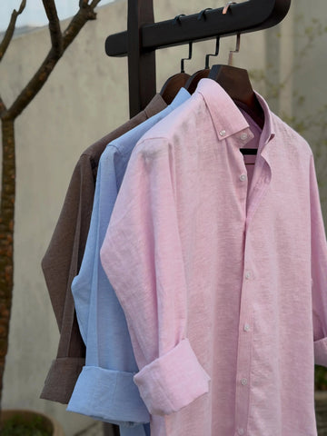 Soft Touch Linen Shirt Pink