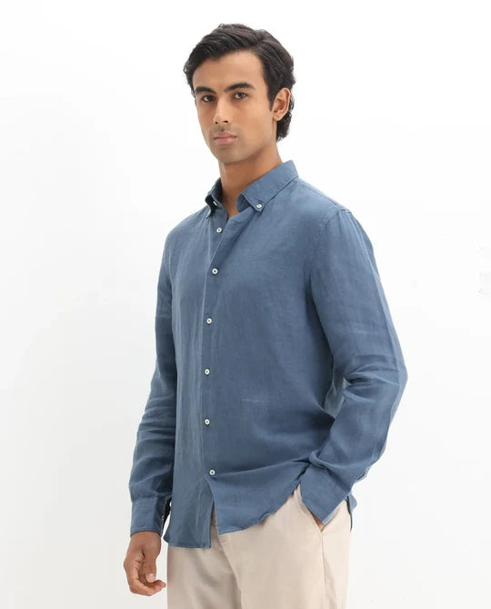 The Linen - Lyocell Shirt - Jade Blue