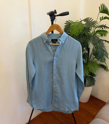 The Hampton Linen Shirt - Luxury Edition - Jade Bkue