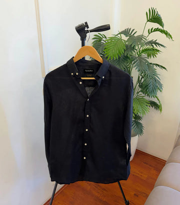 The Hampton Linen Shirt - Luxury Edition - Black
