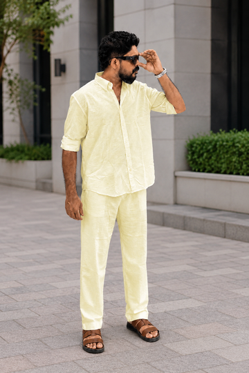 The Linen Essential Linen Top & Bottom Set