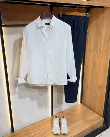 The Minimalist Heritage Linen Top & Bottom Set